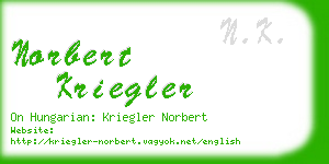 norbert kriegler business card